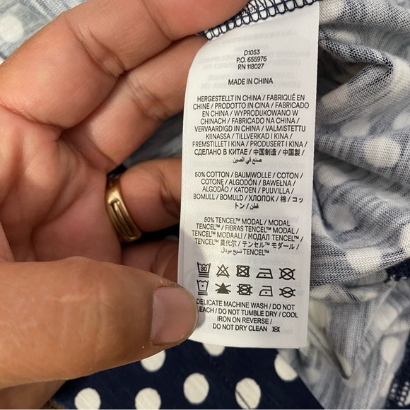 Boden Naomi Relaxed Jersey Dress 6R Navy Abstract Dot Preppy Feminine Polka dot - Picture 10 of 12